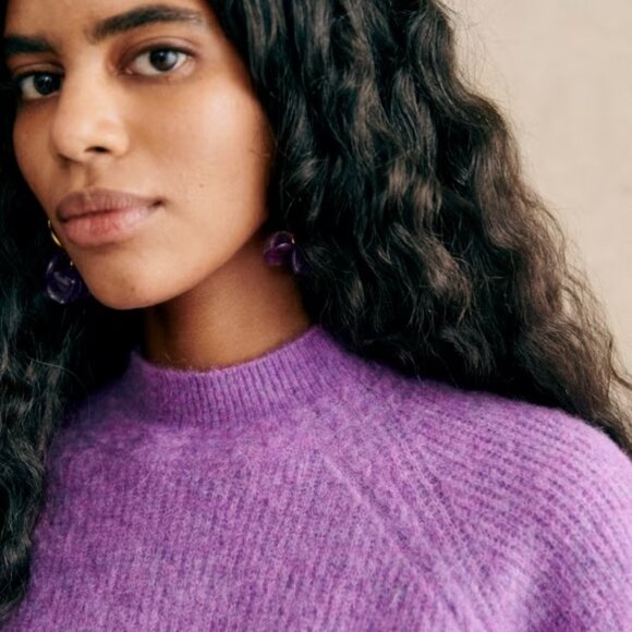 Sezane Otis Sweater Wisteria - Picture 3 of 6